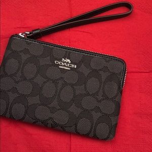 Coach corner zip wristlet
